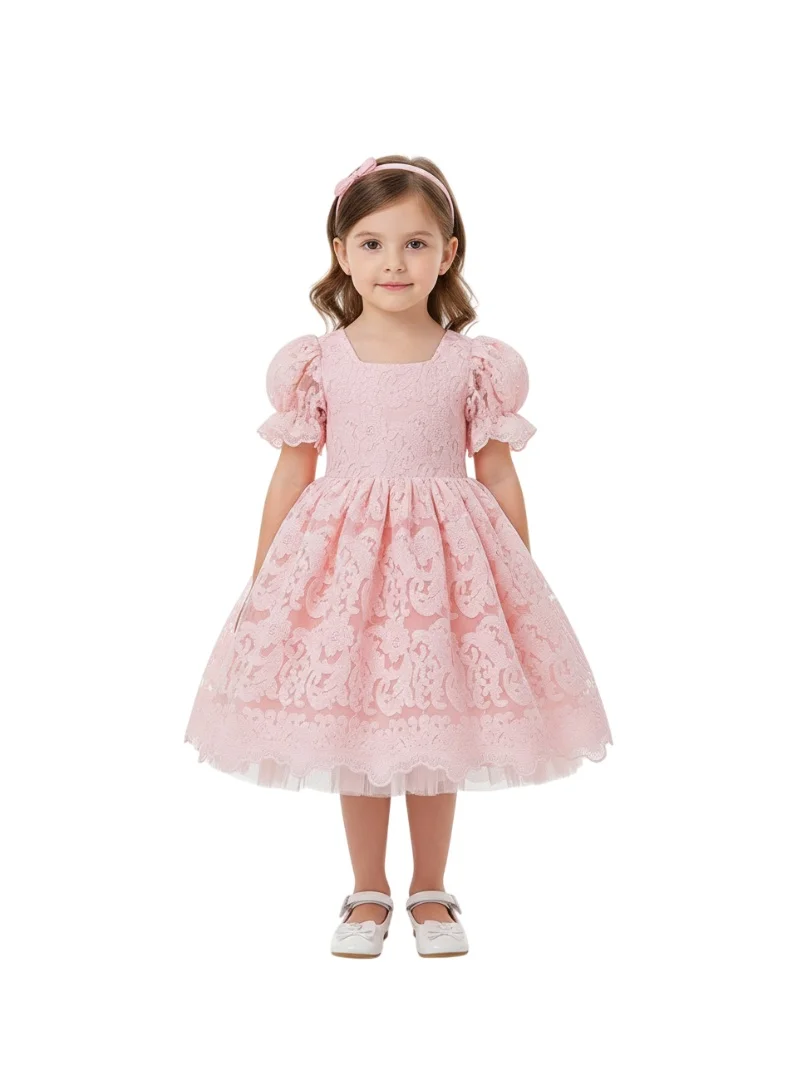 دىدانيالا فستان بأكمام منفوشة ودانتيل